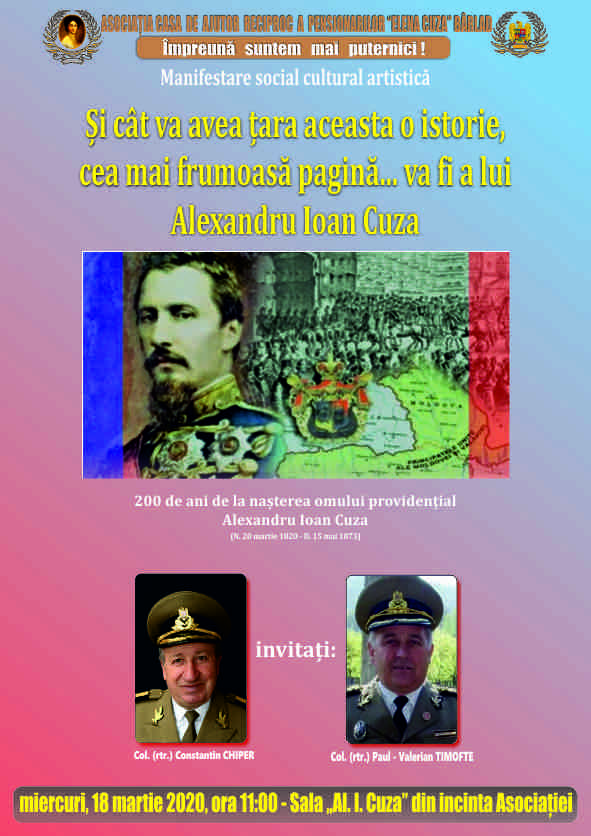 Și cât va avea țara aceasta o istorie, cea mai frumoasă pagină...va fi a lui Alexandru Ioan Cuza